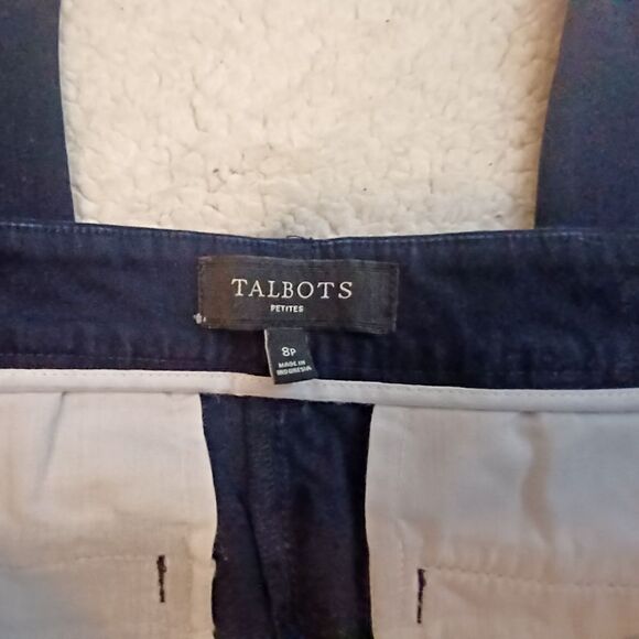 Talbots dark blue chinos Size 8P - Picture 2 of 10